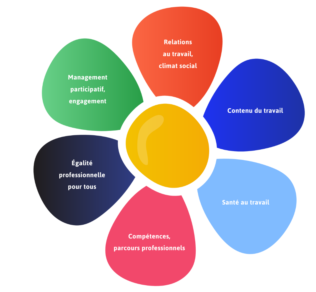 Organigramme de la QVT : les 6 brances de la Qualité de vie au travail